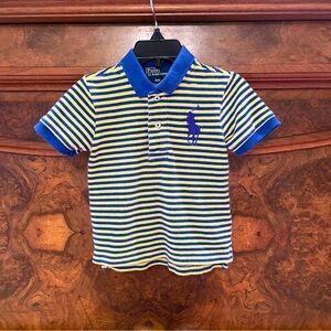 Polo by Ralph Lauren 18M blue and yellow stripe big pony polo